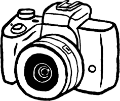 Illustration dessinée d'un appareil photo